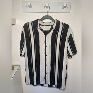 button down black and white dress shirt